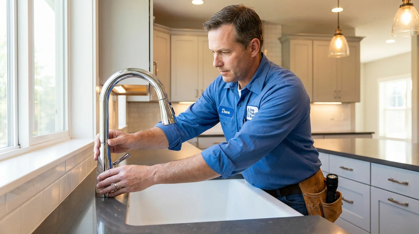 Kitchen faucet installation by Johns Plumbing LLC in Appomattox